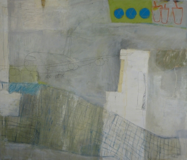 Airfare, 2010, mixed media on canvas, 60 x 90 inches (sold)